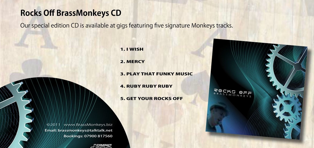 BrassMonkeys CD available at gigs