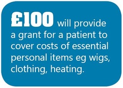 £100 will provide a grant for someone living with cancer to buy a wig